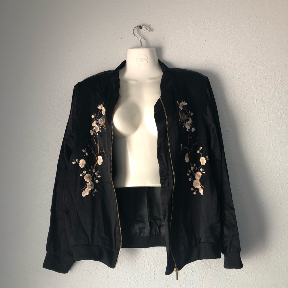 Zara embroidered bomber jacket